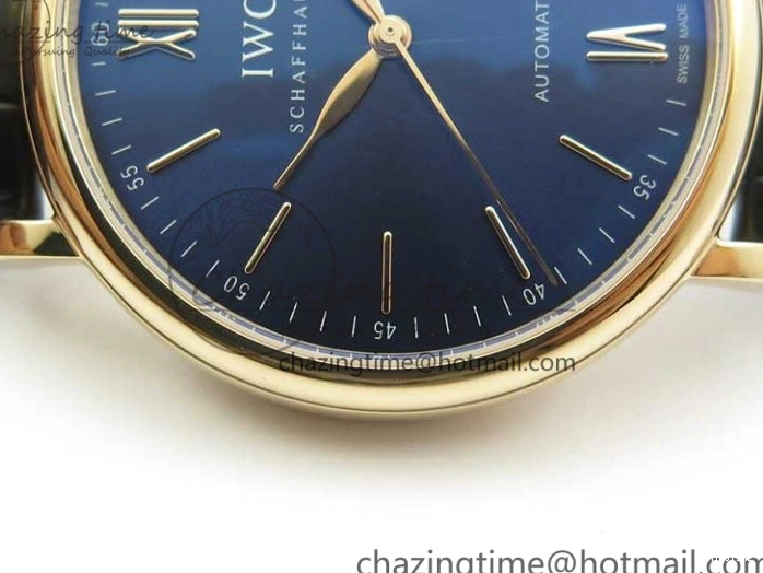 MIROTIME 0319 MoistureWicking Portofino Automatic RG IW356522 FKF 1:1 Best Edition Blue Dial on Black Croco Strap A 7109